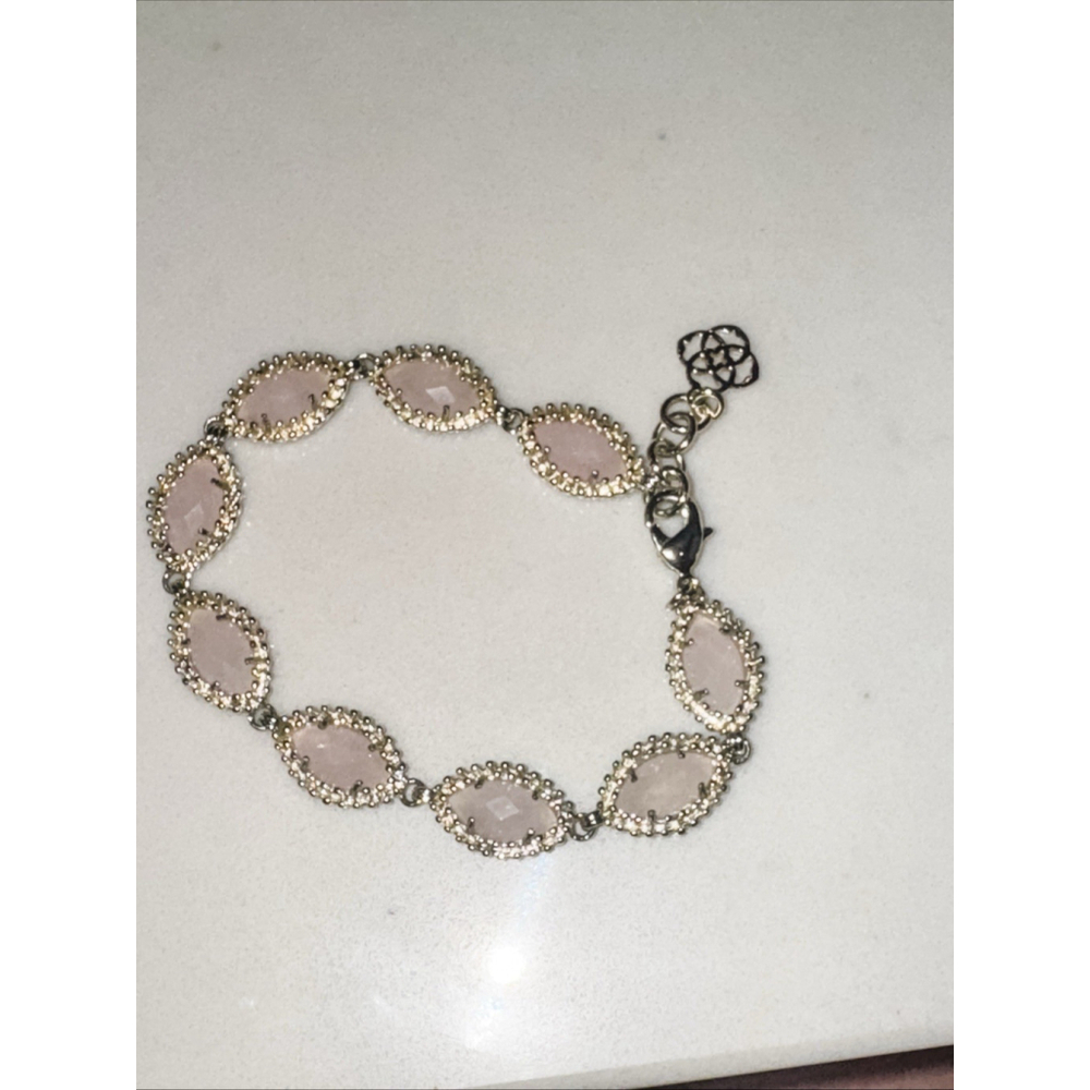 Kendra Scott Brynn Gold Tone Bracelet With Pink Rose Quartz